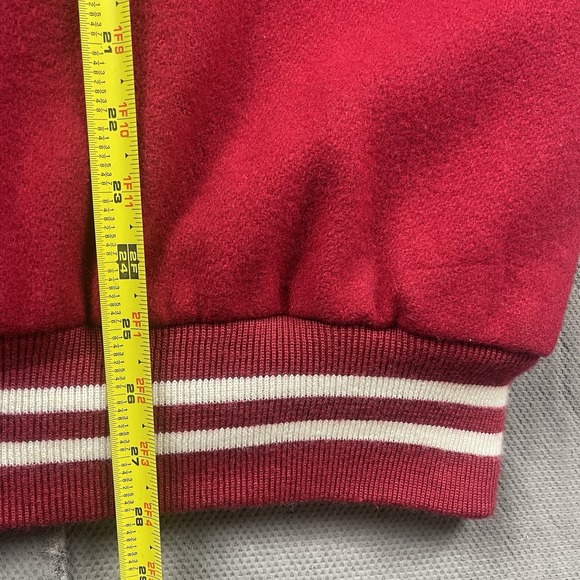 Vintage Holloway Varsity Jacket Mens Medium Red Wool Bomber Prep Lined USA - Picture 11 of 13